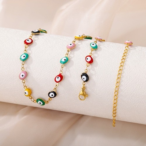 Stainless Steel Demon Eye Necklaces 2022 New Blue Beads Clavicle Necklace For Wo - Bild 4 von 11