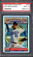 1993 Finest Baseball #42 Jeff Montgomery Refractor PSA 9
