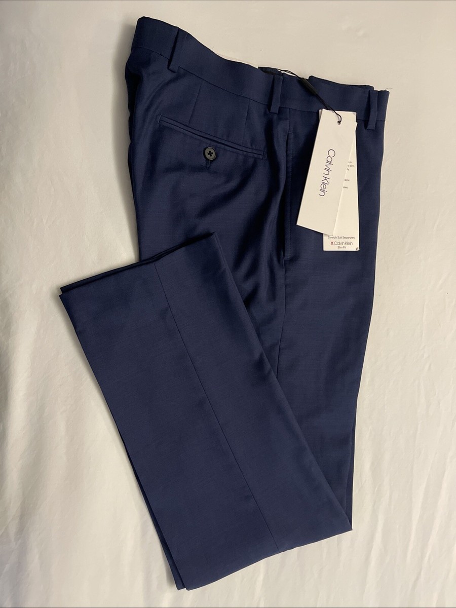 Calvin Klein Infinite Stretch Solid Slim-Fit Pants - Blue Calvin Klein Infinite Stretch Solid Slim-Fit Pants - Blue