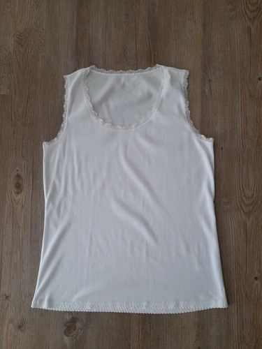 *Vanilia Fashion* Tank-Top mit Spitze / weiß / Gr. 42 – wenig getragen!