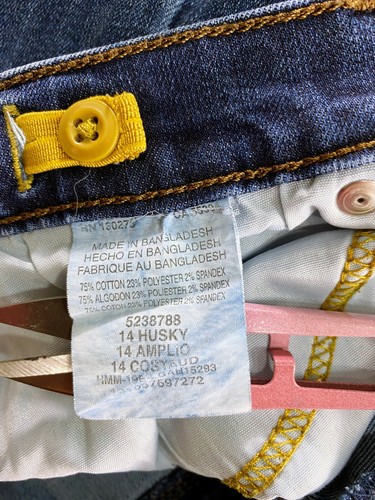 Lee Straight Fit Boys Denim Jeans Size 14 Husky Blue Stretch Mid Rise 5 Pockets - Picture 6 of 8