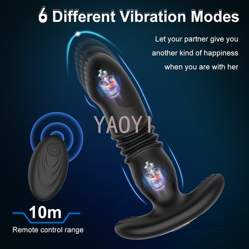 US Thrusting Vibrating Prostate Massager Dildo Vibrator Sex Toys Anal Butt Plug - Picture 3 of 12