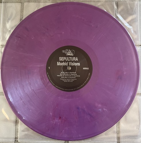 Sepultura Morbid Visions Vinyl LP RARE New Renaissance 1990 Purple Reissue 1500