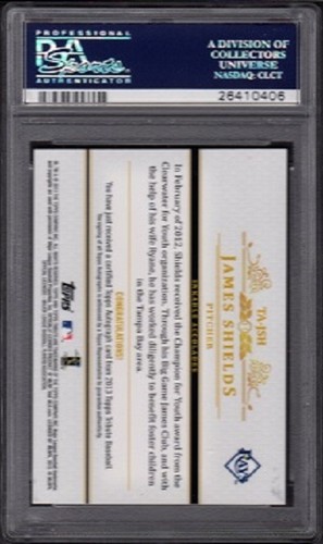Placa de impresión de béisbol James Shields Topps Tribute 2013 automática/1 precio de venta público auténtico - Imagen 2 de 2