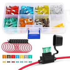Nilight 120Pcs Mini ATM/APM Blade Fuse with 10 Pack 14AWG Inline Fuse Holder