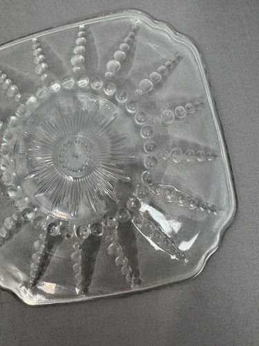Vtg Federal Glass 6" Plate Columbia Pattern Atomic Pearl Blast Dessert Plate USA - Picture 13 of 24