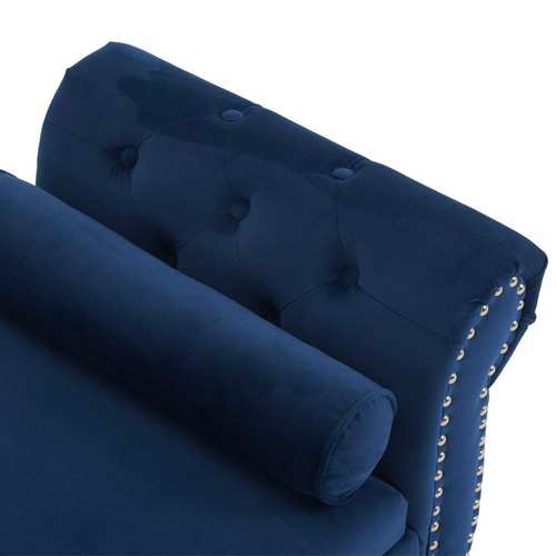 Elegant Velvet Trim Storage Ottoman with Pillow, End of Bed Storage Bench - Picture 15 of 32