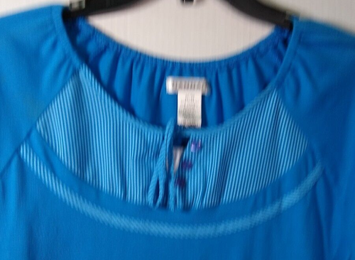 French Blue Blouse size Med NWT LS peasant style pullover Top M HANNAH Womens - Picture 8 of 10