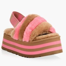      UGG Women's Disco Stripe Slide Pink Slipper 6