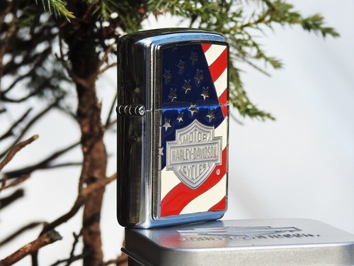 Zippo Lighter - Harley Davidson - Americana Emblem - Bar and Shield - # 20685 - Picture 8 of 12