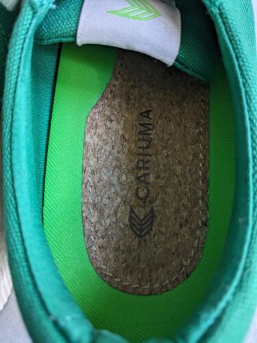 Cariuma Emerald Green Canvas Cork Heel OCA Sneakers Womens Sz 7.5 Organic Cotton - Picture 2 of 7