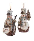 Set of 2 RUSTIC GLAM SNOWMAN Christmas Ornaments by Kurt Adler