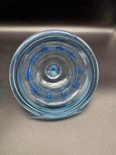 Vtg Indiana Azure Blue Glass Apothecary Jar Lidded 10" Canister heavy #1 - Picture 4 of 6