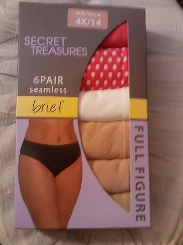 6 PR. LADIES~SECRET TREASURES~FULL FIGURE~SEAMLESS~NYLON BLEND BRIEFS~NIP~SZ 14