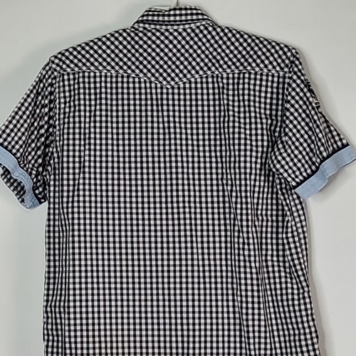 Tommy Hilfiger Sz XL Pearl Snap Shirt Women Plaid Short Sleeve 100% Cotton Top - Picture 7 of 9