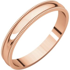 SOLID-14K-ROSE-GOLD-3MM-MILGRAIN-DESIGN-WEDDING-BAND-RING