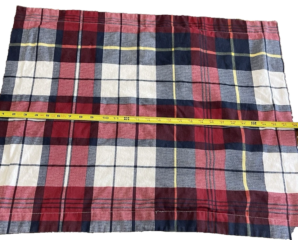 2 fundas estándar a cuadros Tommy Hilfiger Smith franela azul rojo amarillo Foto 4 de 4