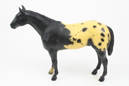 Vintage Breyer Gestüt Spinne Appaloosa Hengst 66 B Stempel eine Socke schwarz Decke - Bild 4 von 9
