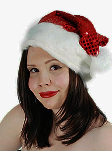 12 Pack Luxury Sequin Santa Hats Fur Trim and Pom Pom Christmas New Year Parties - Picture 2 of 4