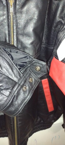 Burk's Bay Leather Jacket, Black/White/Red, RN#84605, Size L - Picture 11 of 15