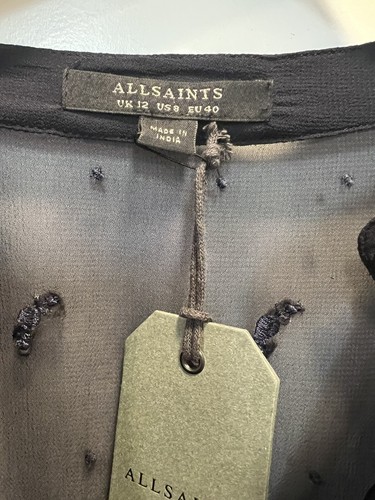 NEW* ALLSAINTS $308 Elegant sheer dress + Under Slips UK12/US8 MEDIUM - Picture 6 of 9