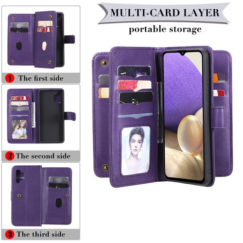 For Various Models 10 Cards Multifunction Flip Wallet PU Leather Case Skin Cover - Picture 4 of 17