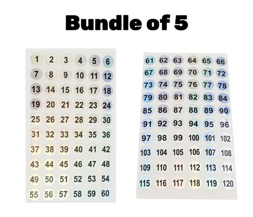 1-120 Round Laser Number Stickers Waterproof Self-adhesive Labels Markers Tags - Picture 6 of 6