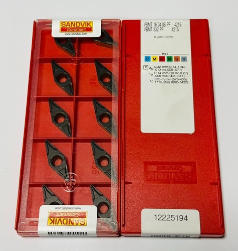 SANDVIK Turning Insert VBMT160408-PF 4215 ORIGINAL Made in Sweden NEW 10 Stück. - Picture 1 of 4