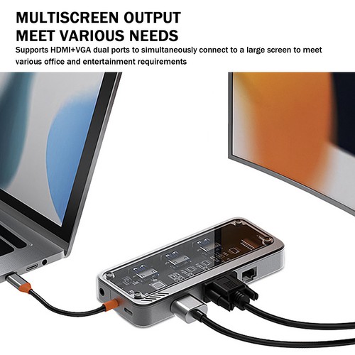 5-15in1 Laptop Docking Station USB-C Hub Triple Display Type-C Adapter Universal - Picture 6 of 39