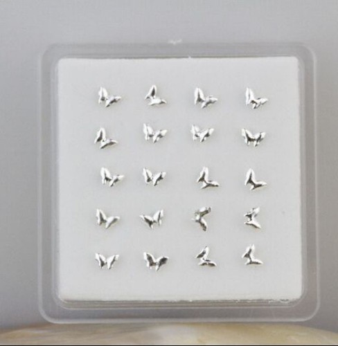 925 Solid Sterling silver 20PCS Straight Bat Bar Rod Nose Stud Wholesale NEW - Picture 3 of 4