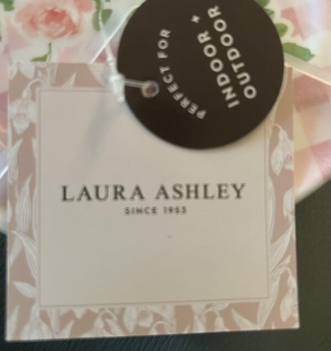 Laura Ashley 4 Appetizer Plates 5 1/2" NEW Melamine Pink Roses & Checks - Picture 4 of 4