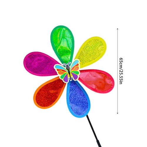 3pcs Diy Windmill Toys Children Pinwheel Toy Rainbow Pinwheel - Picture 4 of 12