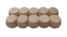 10X Solid Wooden Dice Cube Cubes Virgin Wood Unpainted Six Sides 14mm 1.4
