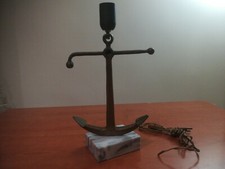 RARA LAMPADA ANCORA FUSIONE OTTONE MARINA MILITARE RECUPERO NAVALE  NAVAL LAMP 