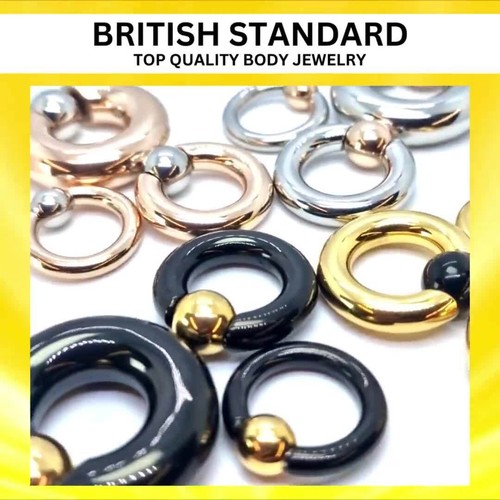 Captive Bead Ring Black Prince Albert Piercing, PA Ring, Genital Piercing - Video 1 of 1