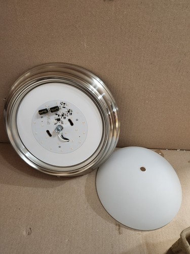 1-light 13 Inch Brushed Nickel LED Flush Mount Light ENERGY STAR (Missing Pieces - Picture 2 of 4