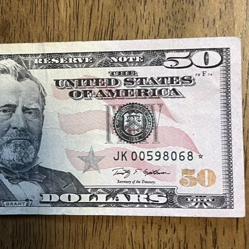 JK0059 8068 RARE STAR NOTE Year 2009 $50 DOLLAR BILL - Picture 2 of 4