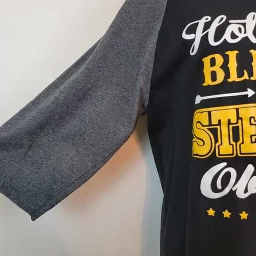 Pittsburgh Steelers Hot Mess Blessed 3/4 Ärmel Sport Football Team Fan Oberteil Medium - Bild 5 von 6
