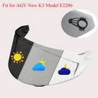 Photochromic Visor Shield Fit For AGV New K3 Model E2206 Motorcycle Helmet Lens