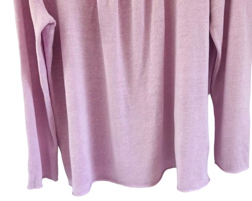 Eileen Fisher 100% Linen Knit Purple Lilac Lightweight Sweater Top Size XL - Picture 3 of 7