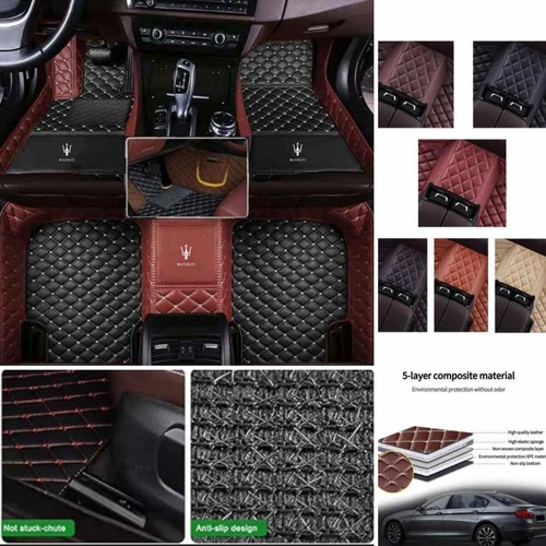 For Maserati Carpets Car Floor Mat Waterproof All Weather Front & Rear Custom - Foto 4 di 34