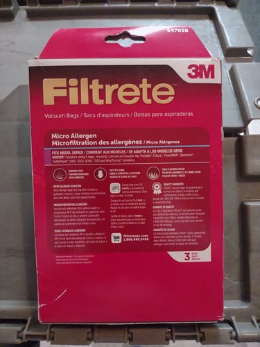 3M Filtrete Hoover Type S Micro Allergen Vacuum Bag (3-Pack) 64705B NEW - Picture 2 of 3