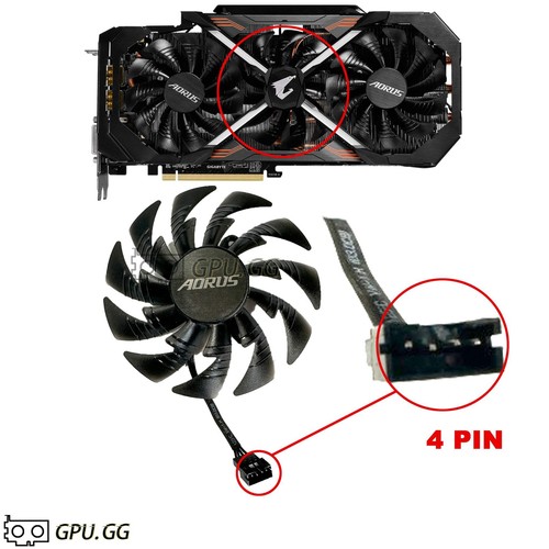 Gigabyte Aorus GTX 1070 1080 1080 Ti Fans Set Replacement Fans T129215BU - 第 8/9 張圖片