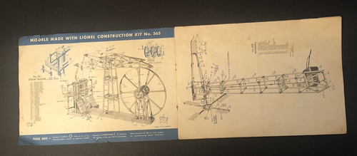 Lionel Construction Kit #565 Manual 1948 Vtg 500 501 502 503 504 505 506 507 Vtg - Picture 2 of 3