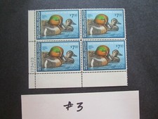 Us Scott Rw46 Plate Block-us Dept Interior Duck Stamp-green-winged Teal-mnh Og
