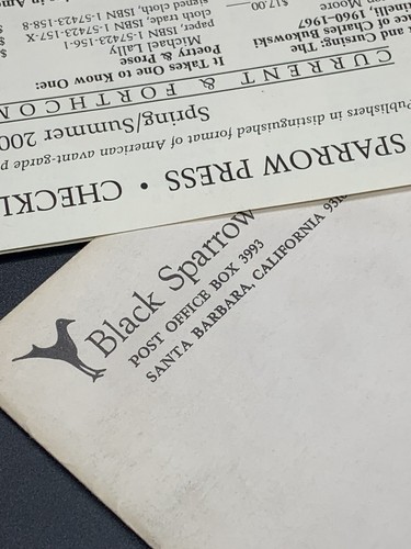 BLACK SPARROW PRESS. Checklist and Order Form + Envelope: Spring/Summer 2001. - Picture 3 of 6