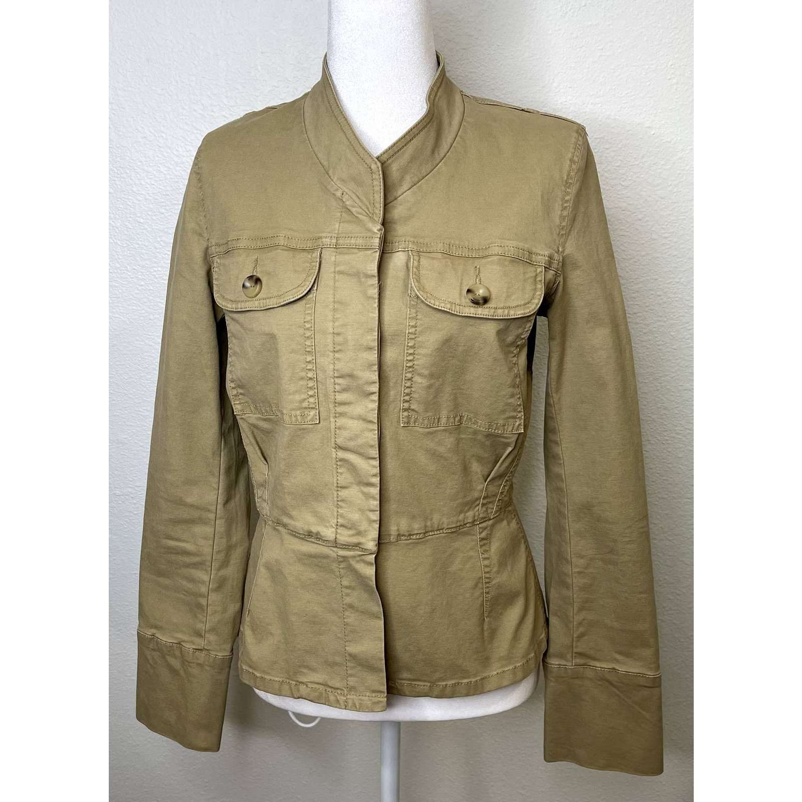 Cabi khaki military/safari style canvas jacket bl… - image 1