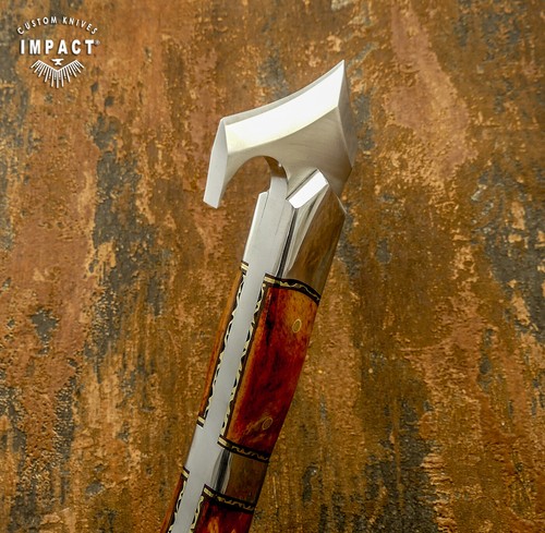 IMPACT CUTLERY RARE CUSTOM D2 FULL TANG HATCHET, TOMAHAWK AXE KNIFE - Picture 8 of 11