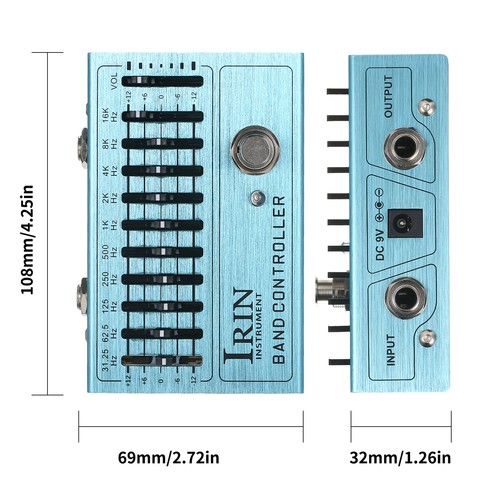 10-Band EQ Equalizer Pedal Guitar Effect Pedal True Bypass for Guitar Bass E3T8 - Picture 4 of 12