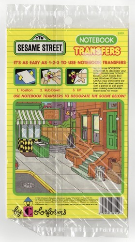 Vintage Sesame Street Rub On Transfers by Colorforms Big Bird Bert Ernie Cookie - Picture 2 of 3